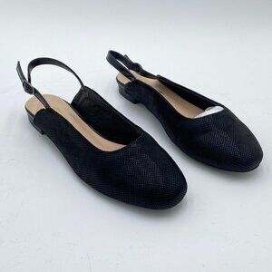 FOWT Square Toe Flat Pumps Backless Comfy Slingbacks Daily Office Walking Shoes